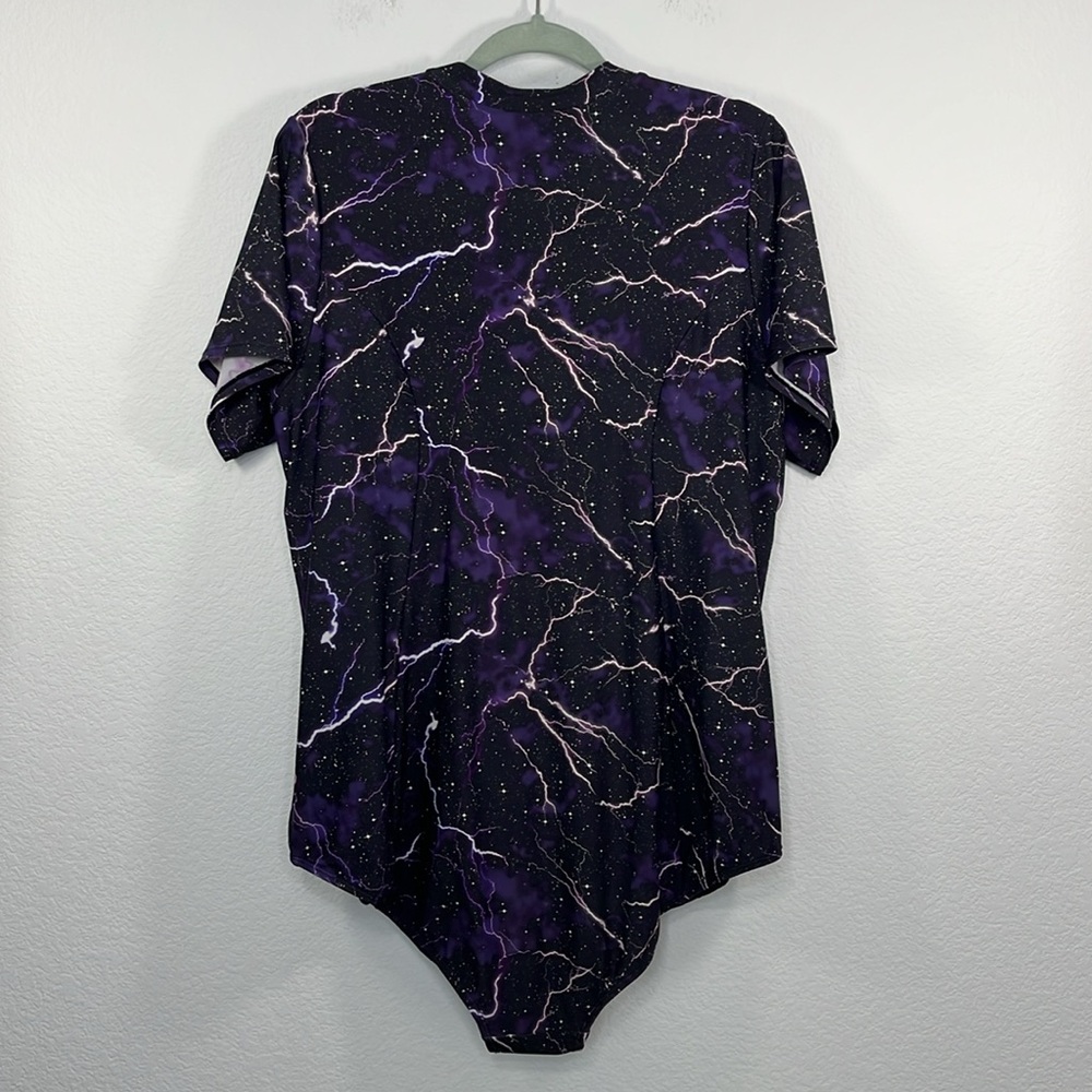 TORRID Black Lightning Streaks Rash Guard Swimsuit size 3X - Picture 6 of 9